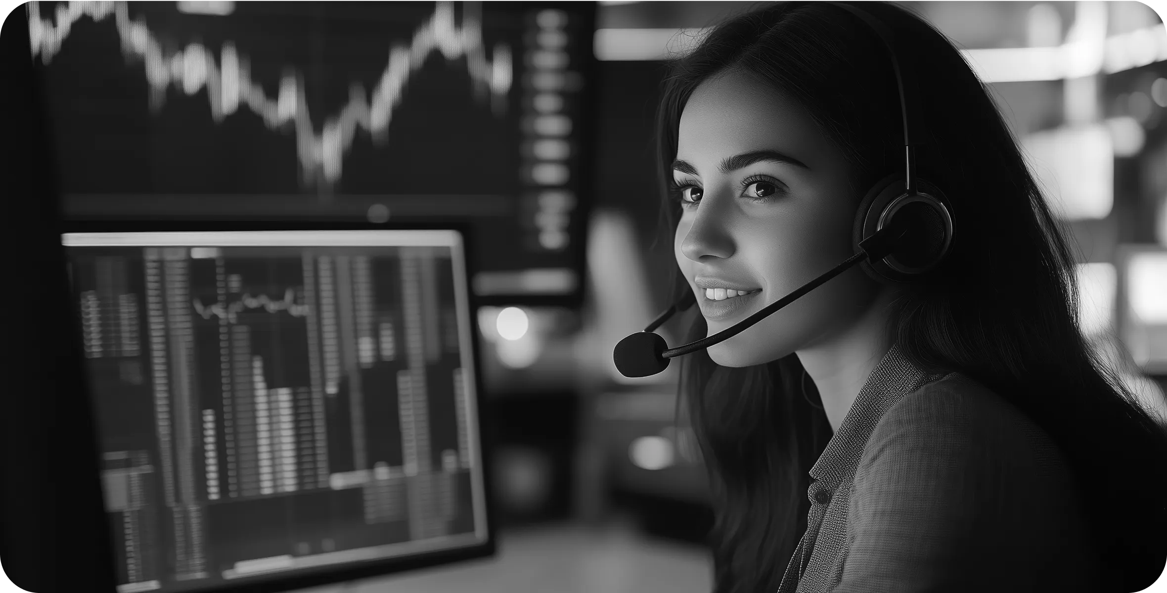 Specialista podpory se sluchátky